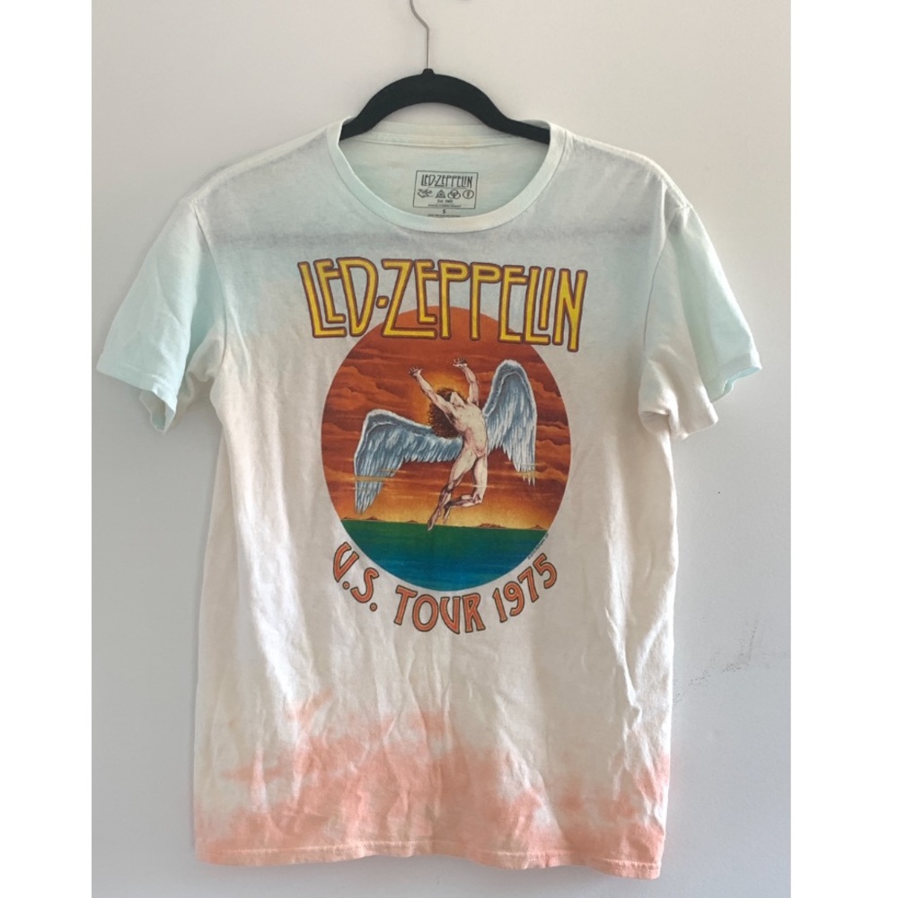 Led Zeppelin Tour 1975 Tie Dye T shirt Space Dye